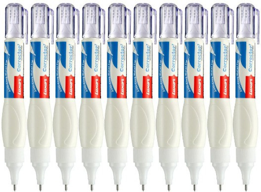 LUXOR Correction Pen 7 ml 0 mm Whitener Pen(Set of 10, White)