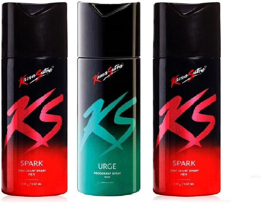 Kamasutra Kamasutra KS Deodorant Spark with Urge Set of 3 Deodorant Spray - For Men  (120 ml, Pack of 3) Deodorant Spray  -  For Men(120 g, Pack of 3) - Flipkart Deal