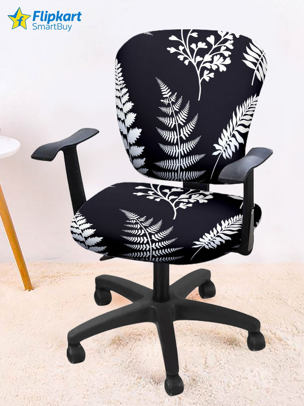 Flipkart SmartBuy Polyester 1 Seater Chair Floral Cover(Pack of 6 Black, White)