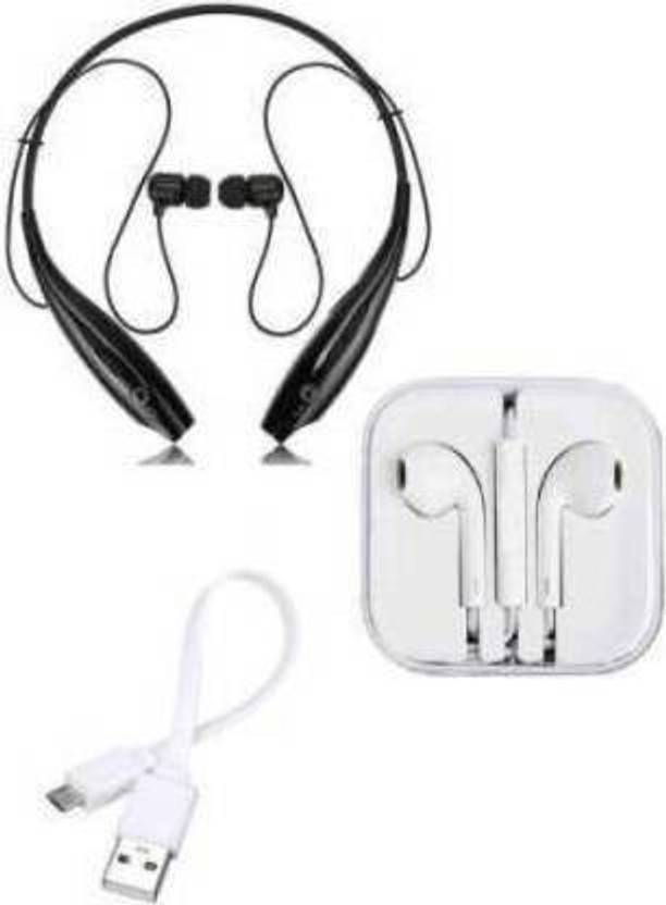 N2B Sports Neckband Headphone with wired headphone combo pack Bluetooth Headset Price in India