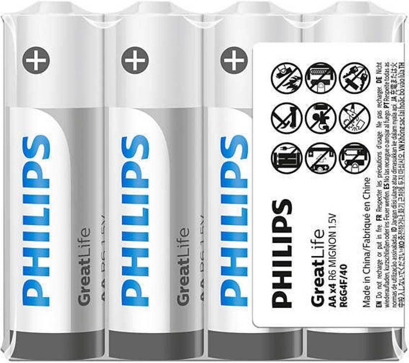 PHILIPS Zinc Chloride AA Performance Batteries For Everday Ectronics
