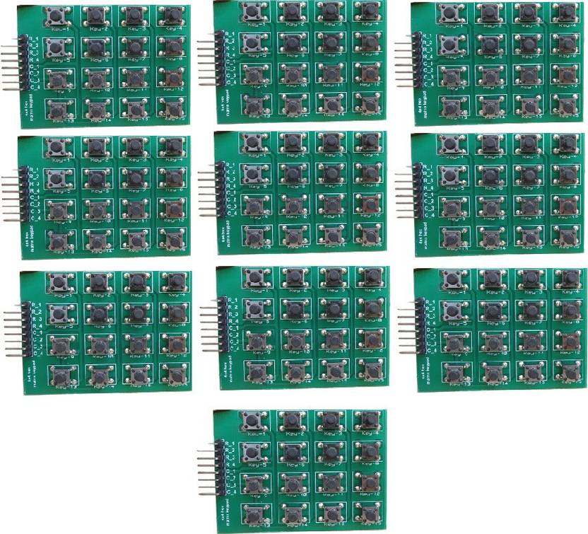 ScienceLab Technosolutions Set of 10 - [ Hex keypad 4x4 matrix keypad ...
