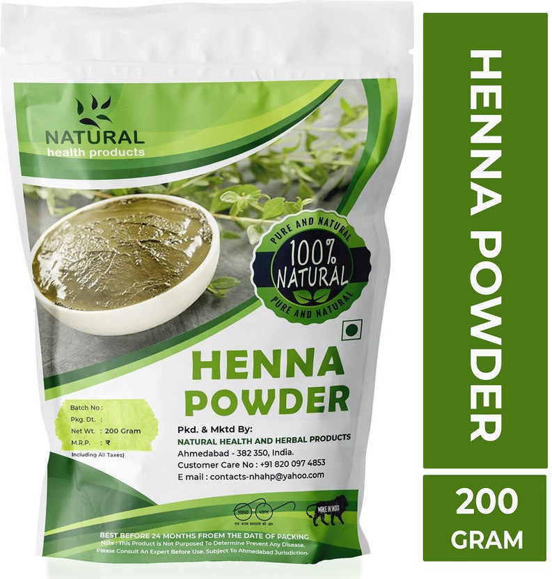 Natural health Products 100% Natural Organically Cultivated Herbal Henna(200 g)