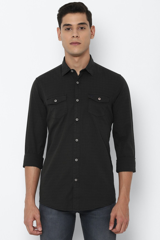Allen Solly Men Solid Casual Black 