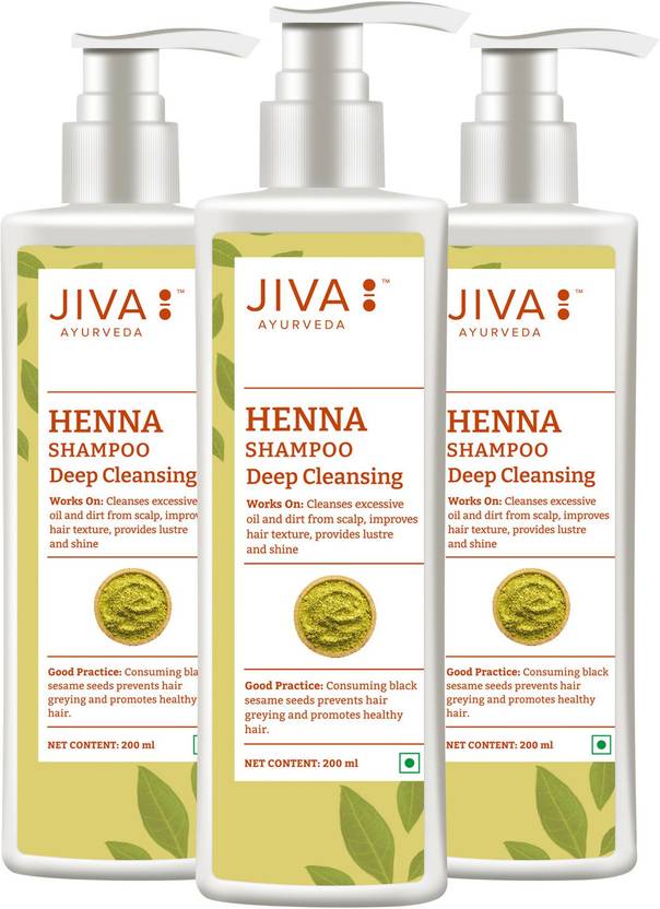 JIVA AYURVEDA Henna Shampoo 100 ml Each (Pack of 3) Restores
