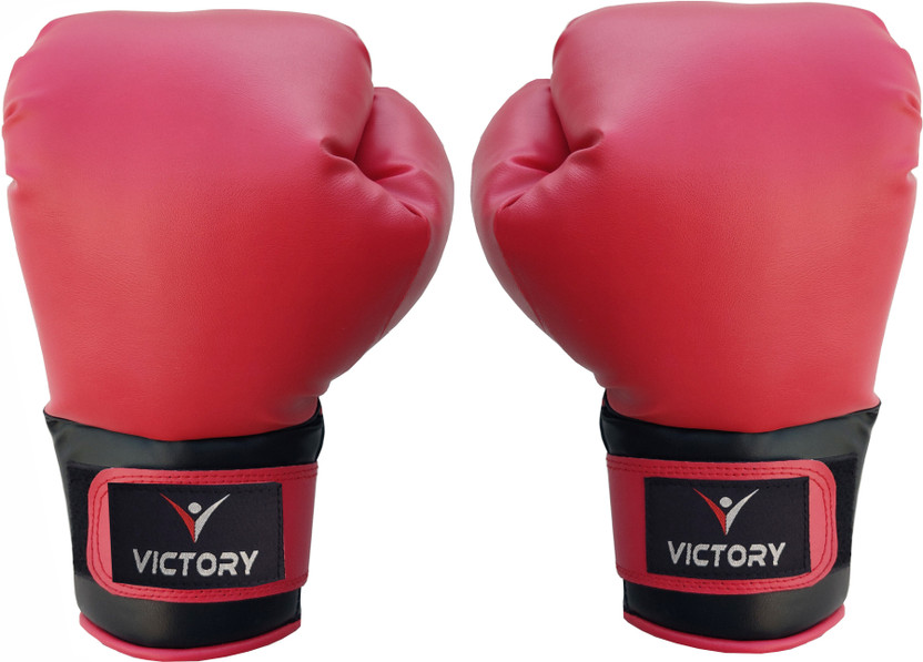 VICTORY India Best High Quality Boxing Gloves(Red, Black)