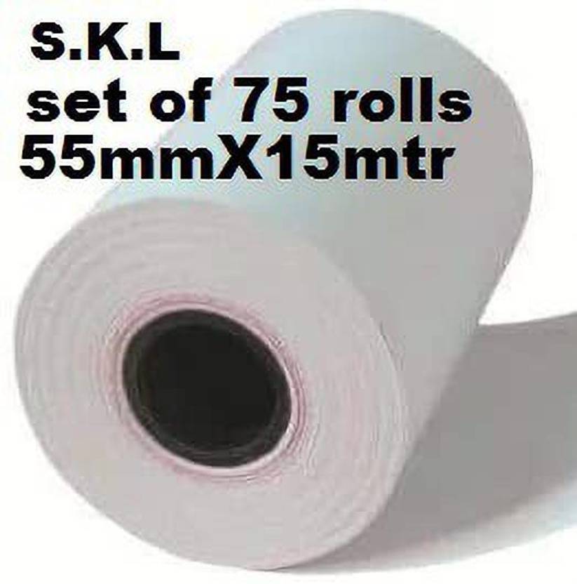 S.K.L Tharmal Paper Pos Roll [ 75 Rolls] 55mm Thermal Paper roll x 15 mtr (55mm Width x 15 mtr
