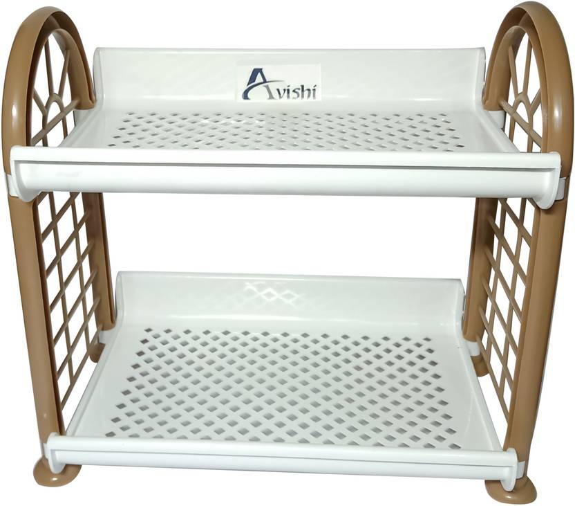 Avishi Plastic Bathroom Rack Plastic Stand Wall Shelf (Number of
