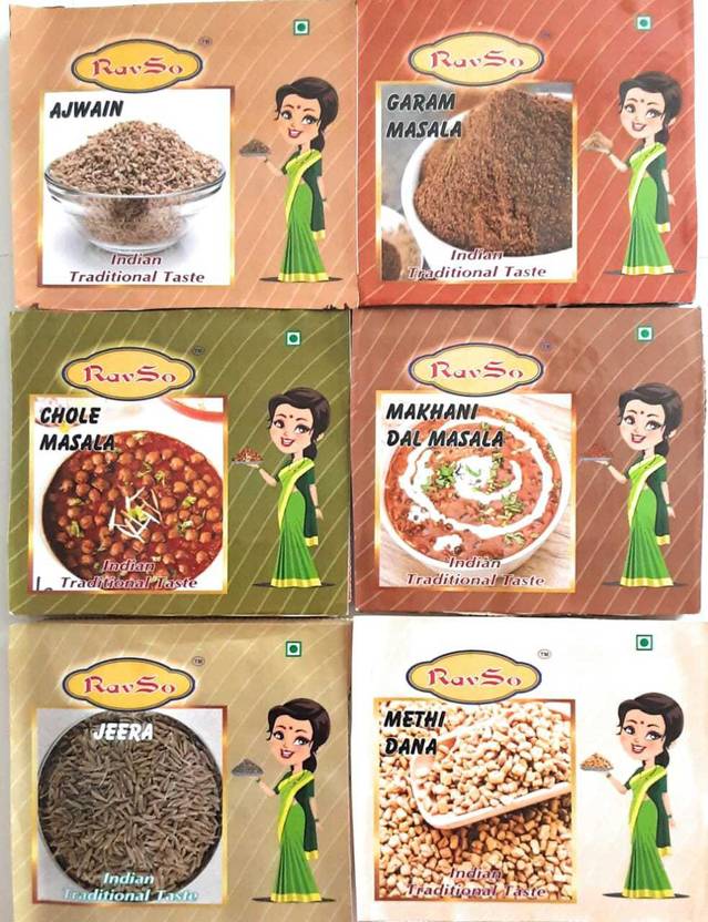 Ravso Combo of Ajwain, Garam Masala, Chole Masala, Makhani Dal Masala