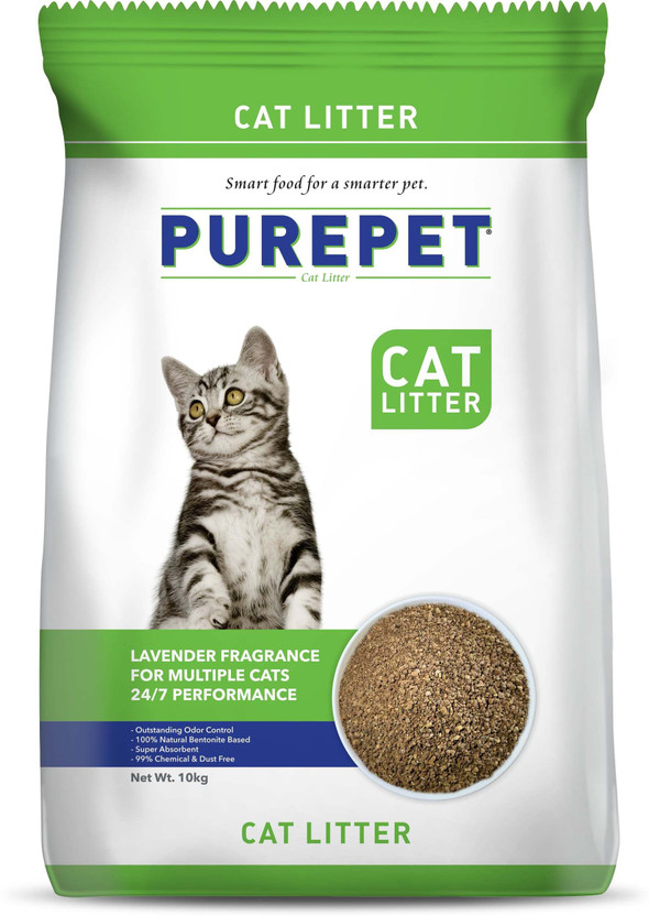 Purepet Lavender Fragrance Cat Litter(For Multiple Cat) - 10kg Pet Litter Tray Refill