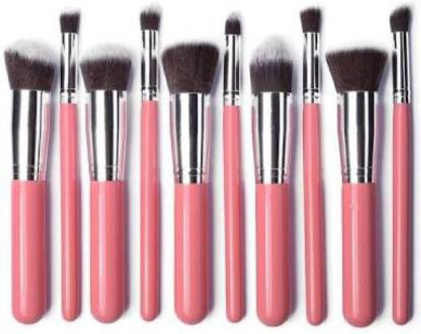 sunisa sunisa Makeup Brushes Set Tool Pink Slvr(Pack of 10) - Flipkart Deal