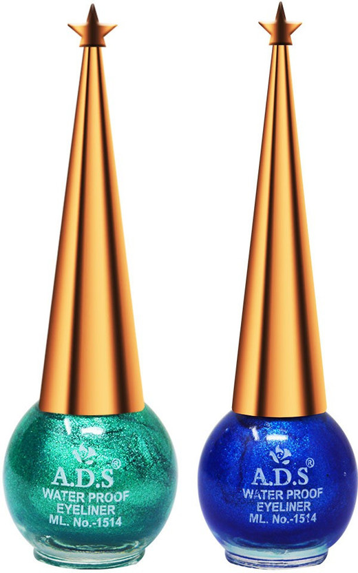 ADS Good Choice India Eyeliner, Water Resistant, Long-Lasting, Shade- (AE501) Each 10 ml(Green 04, Blue Shimmer 06)