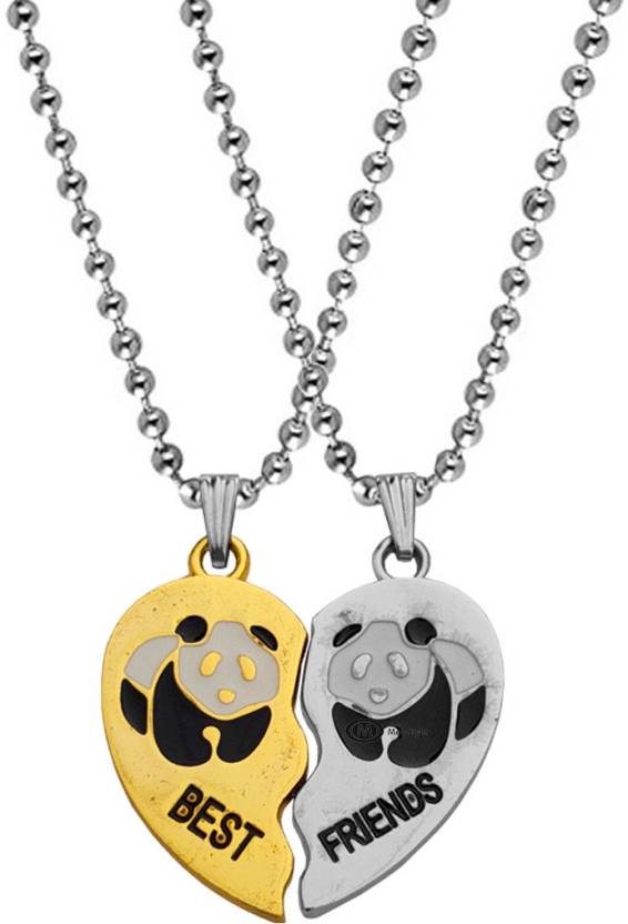M Men Style Valentine Gift Best Friend Cartoon DesignPendant Pair Has Two  Pieces Of One Heart- Best Friend , That Can Be Joined Together Making One  Heart- A Sign Of Making Two