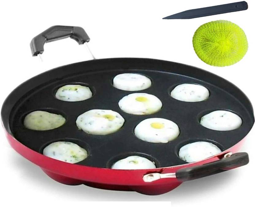 Panca Red Appam Maker 12 cavity Non Stick Aluminium Appe Tawa Appam Pan