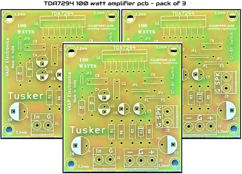 VASP Electronics TDA7294 100 Watt Mono Amplifier PCB board Pack of 3