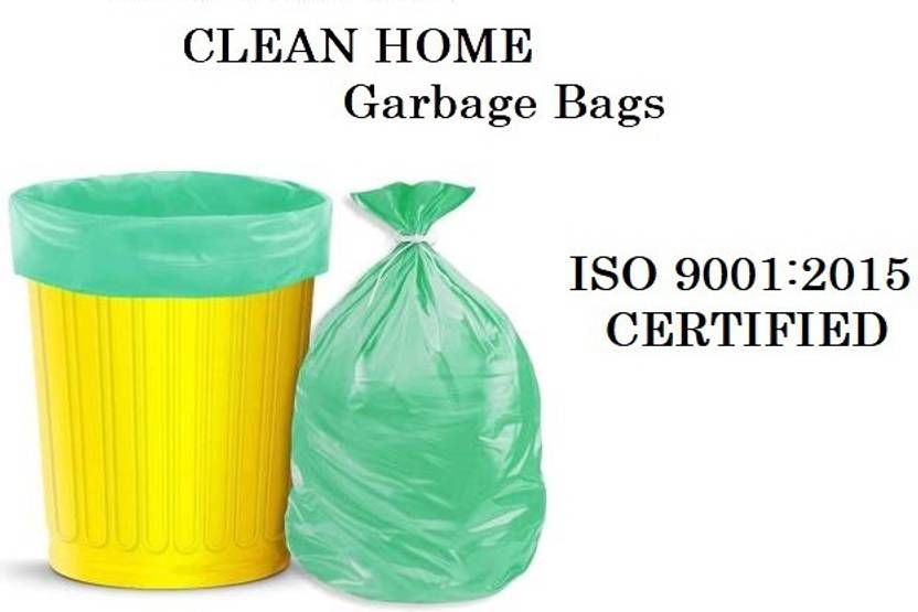 Clean Home Biodegradable Garbage Bags Green Colour for Dustbin waste Disposal 3 Packs 30 Bags
