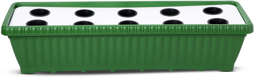 GREENLIVE Hydroponic 10 Planter System Kit ( Green ) Plant Container Set(Plastic)