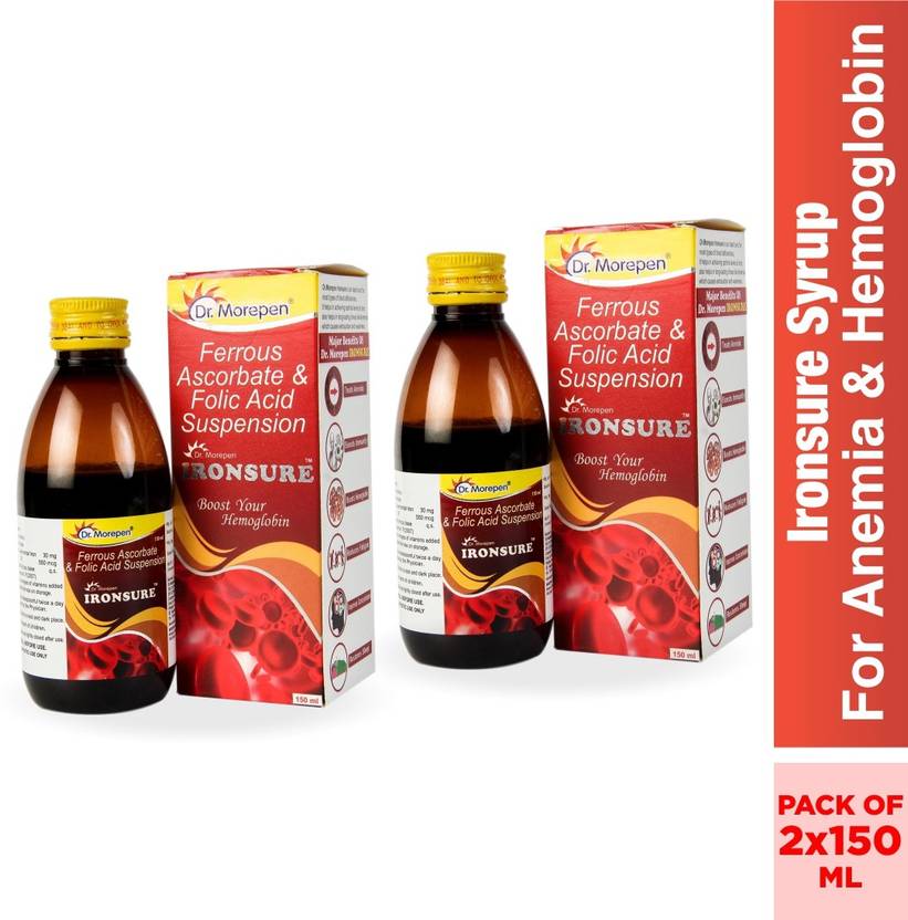Dr. Morepen Ironsure Folic Acid & Iron Supplement Hemoglobin Booster