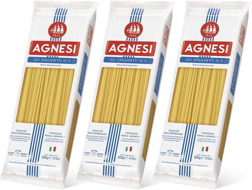 Agnesi Spaghetti Pasta, 500 g pack of 3 Spaghetti Pasta Price in India