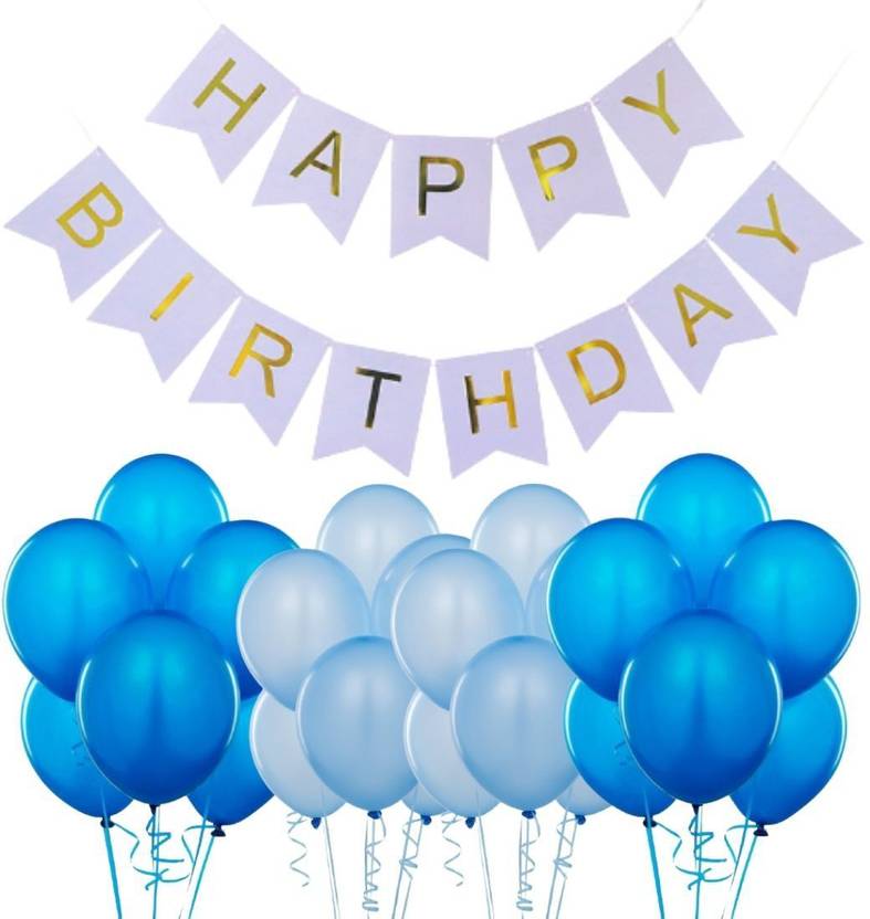 Wonder Solid Birthday Decoration Combo Kit 1 Piece Blue