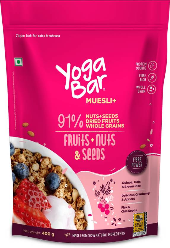 Yogabar Fruit & Nut Muesli with Seeds Pouch Price in India Buy Yogabar Fruit & Nut Muesli with