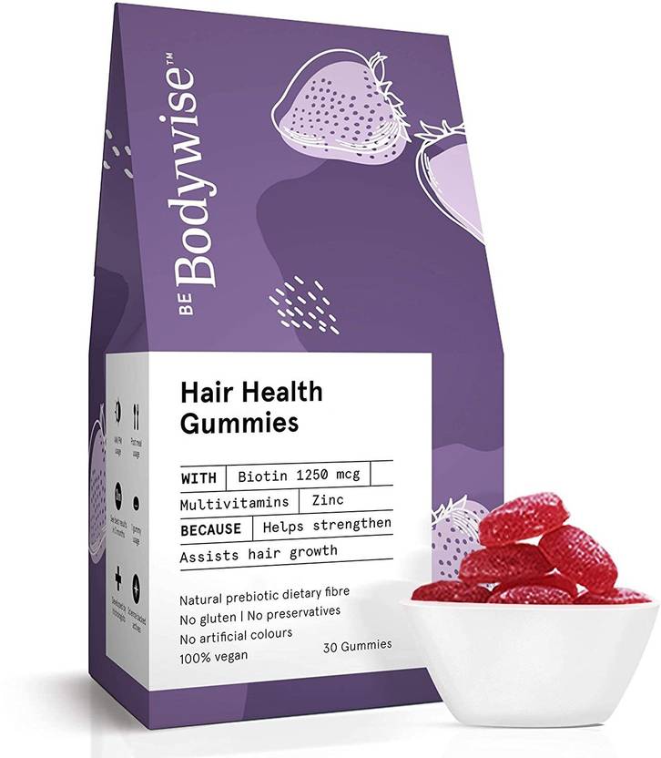 Bodywise Biotin Hair Gummies Reduce Hair fall & Regrow Hair Added