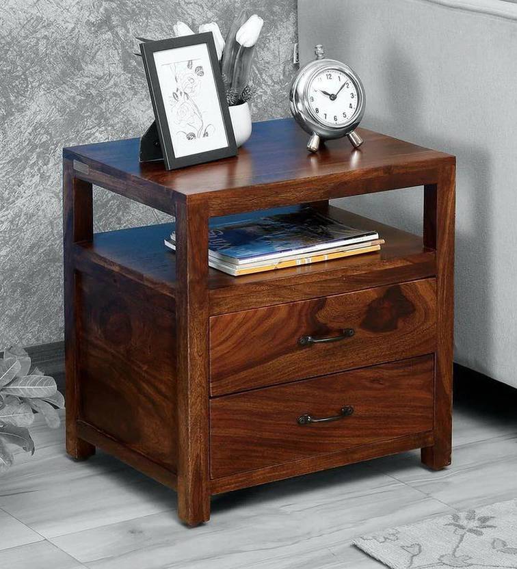 CHITRA FURNITURE Solid Wood Bed Side Table For Bed Room / Living Room