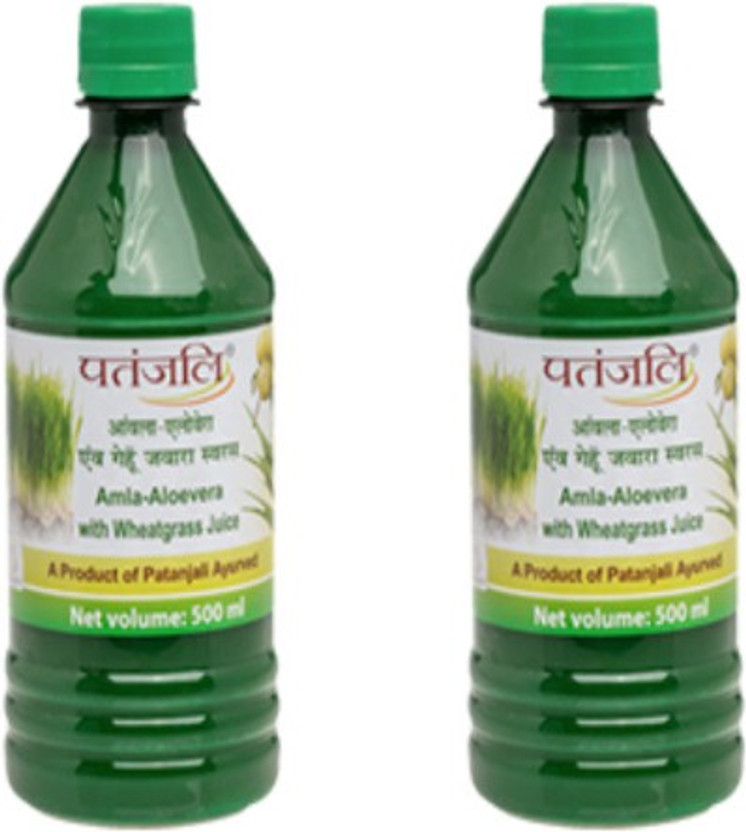 PATANJALI Amla Aloevera with Wheatgrass Juice 500ml - (Pack of 2)(2 x 0.5 L)