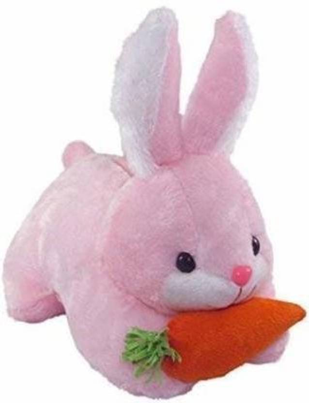 ITSVMOON Pink Soft Stuffed Rabbit with Carrot Toy for Kids, Stuffed Plush Toys Kids 28 cm