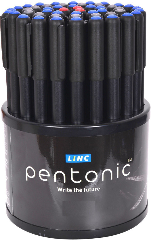 Pentonic 0.7 mm Ball Pen Tumbler Set | Black Matte Finish Body, Smudge Free Writing Ball Pen(Pack of 50, Ink Color - Blue, Black, Red)