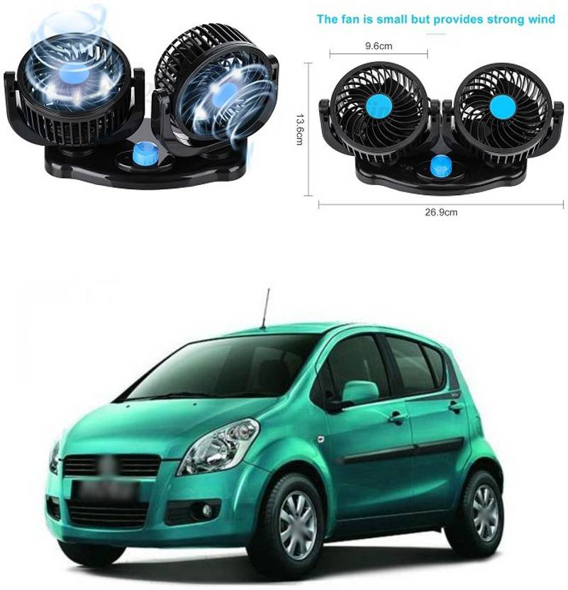 PECUNIA 12V Car Fans Cooling Air Fan Powerful Dashboard Electric Car
