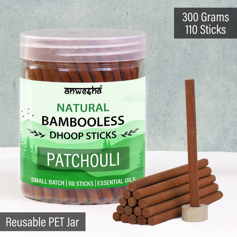 Patchouli Premium Bambooless Dhoop Sticks Box 110 Scented Incense