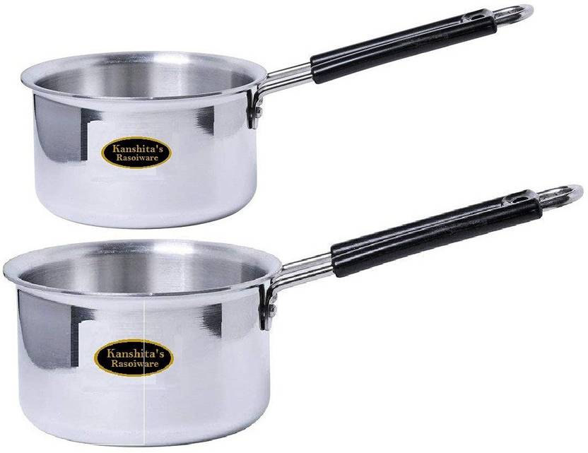 Kanshita's Rasoiware Aluminium Tea Pan/Sauce Pan with Black Handle 350