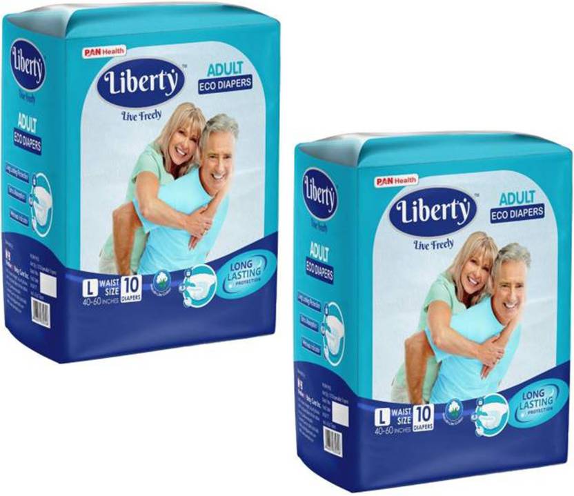 PAN HEALTH LIBERTY ADULT TAPED DIAPERS , SIZE LARGE, 10 PCS PACK, FOR