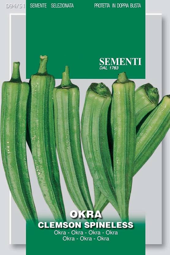 Biosnyg Perkins Long Pod Okra Seeds Heirloom Non GMO100gm x Seeds