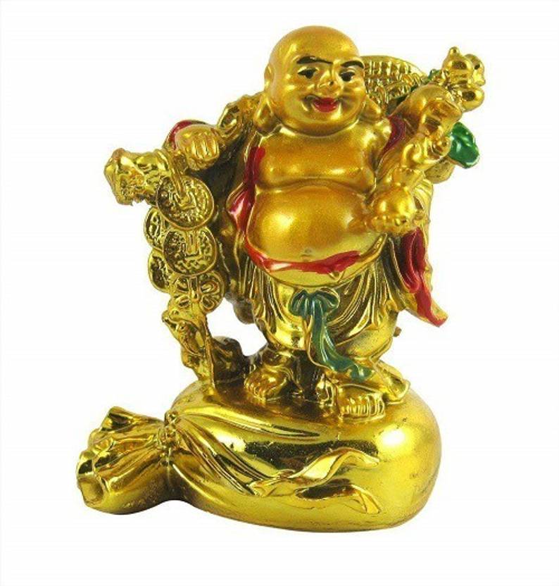 Anoint India Fengshui Laughing Buddha Standing On Money Bag Laughing