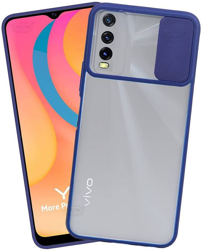 Deemoksh Back Cover for Vivo Y20 Camera Protection Shutter Translucent Back Cover Case