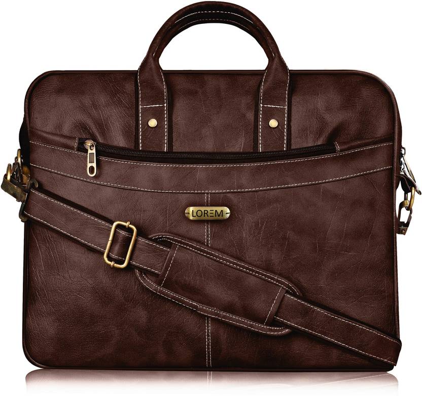 LOREM SRBG37 Brown Color Briefcase Laptop Bag Cross