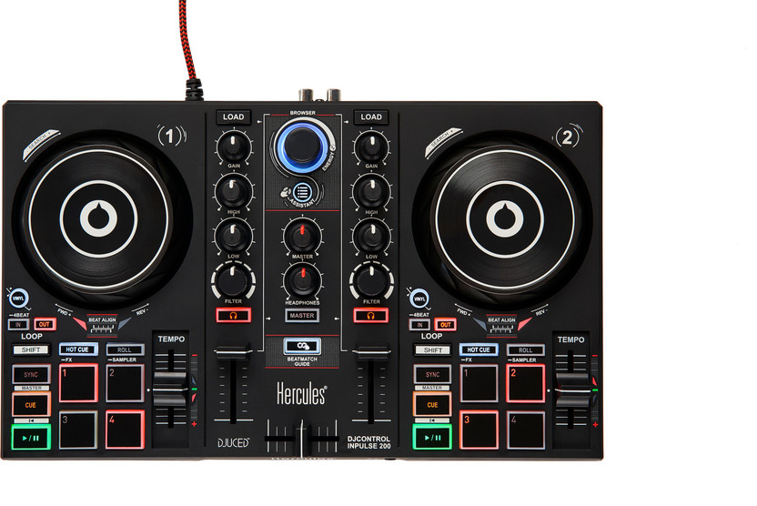 Hercules DJControl Inpulse 200 � DJ controller with USB-2 tracks with 8 pads & sound card