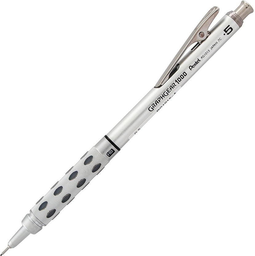 PENTEL Arts GraphGear 1000 0.5mm Premium Mechanical Pencil (PG1015APABP) Pencil(Silver)