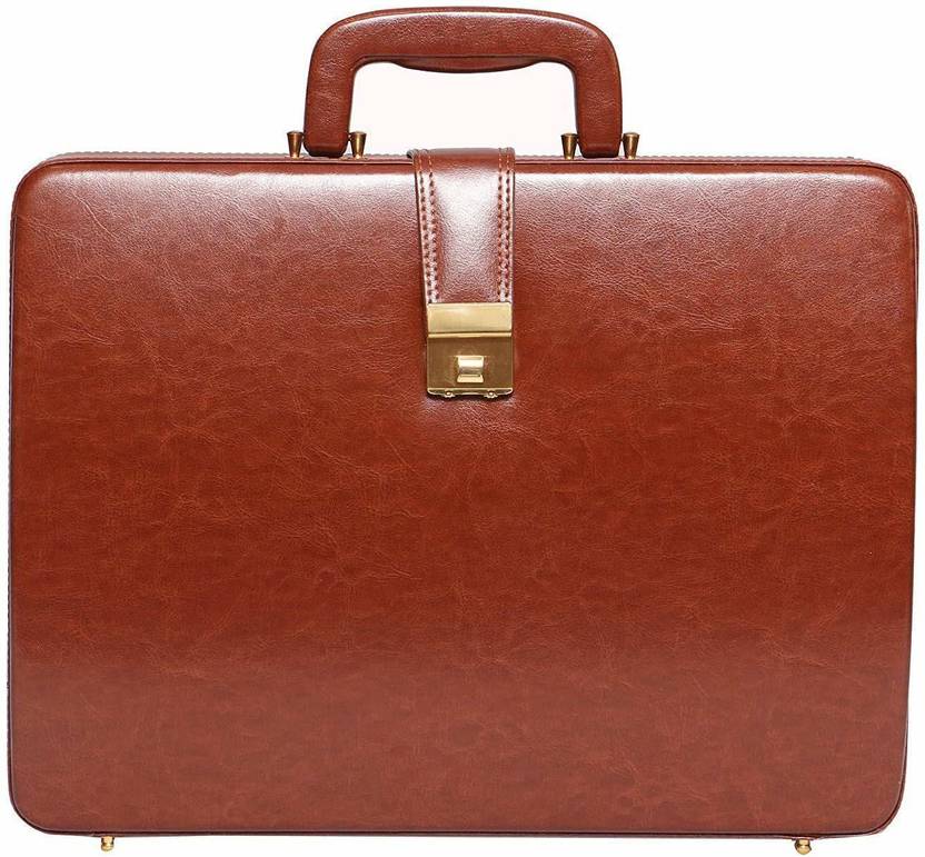 Red Cherry Faux Leather Briefcase Laptop Compartment Expandable