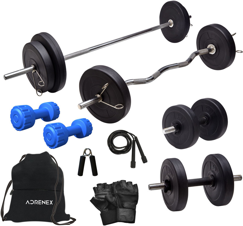 Adrenex 50 kg Barbells, Dumbbells and Accessories Home Gym Combo