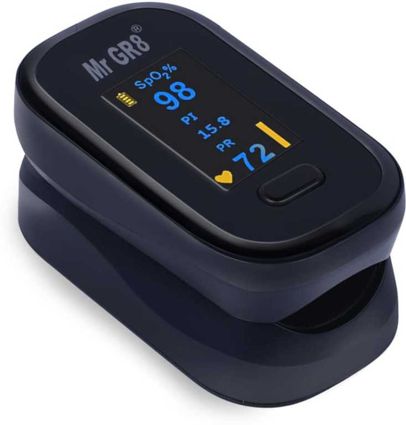 MR GR8 FINGER PULSE OXIMETER PO-02 WITH BLACK BAG + OLED Digital Finger Pulse Oximeter Spo2 Blood Oxygen Monitor Arterial Saturation Monitor With Pulse Rate Monitor Heart Rate Monitor & Perfusion Index Medical Health Monitoring Device with Automatic Shutdown Fintertip Pulse Oximeter Pulse Oximeter P