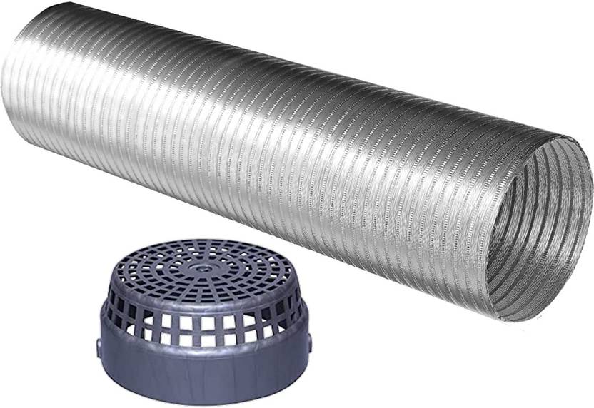 averX 6 Feet (6 Inch) Aluminium Chimney Duct Pipe with Cowl Cover Hose