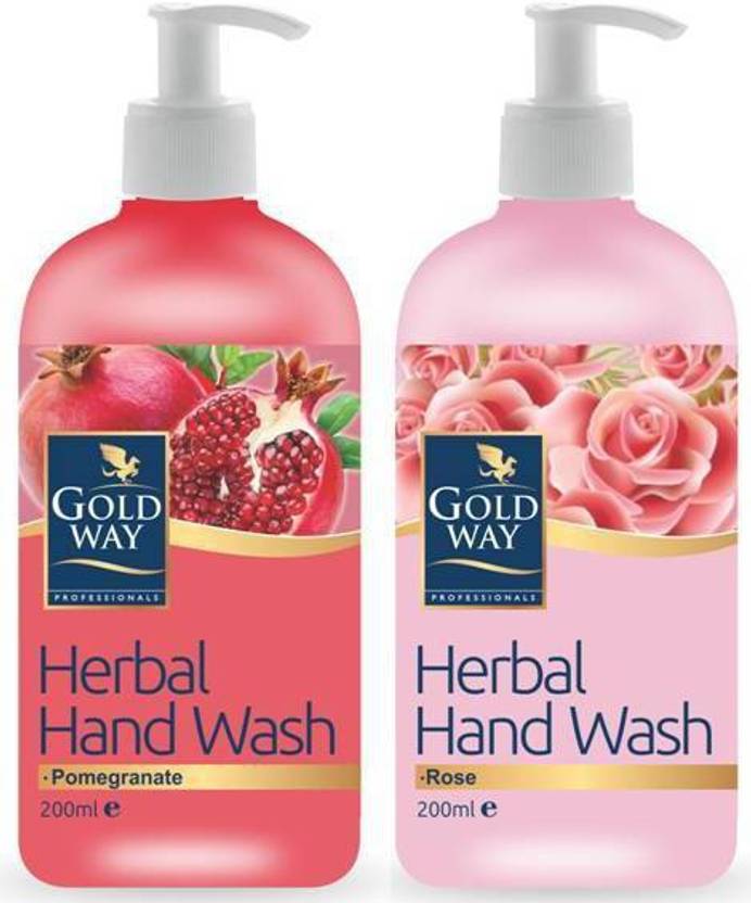 GOLDWAY Rose Herbal Handwash & Pomegranate Herbal HandWash with Natural