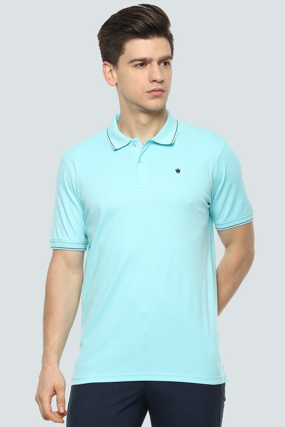LOUIS PHILIPPE Solid Men Polo Neck Blue