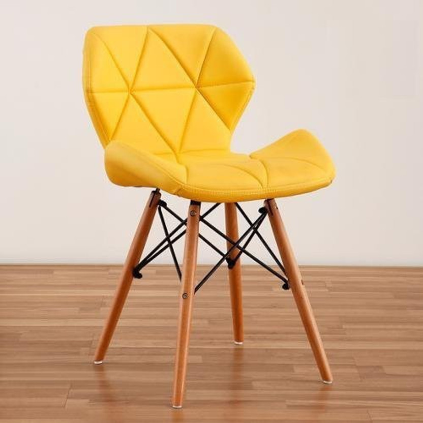 Finch Finch Fox Eames Replica Faux Leather Dining Chair/Cafe Chair/Side Chair/Accent Chair Leatherette Dining Chair(Set of 1, Finish Color - Yellow) - Flipkart Deal