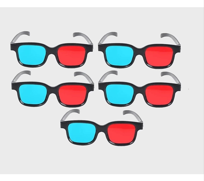 Lumens Red and Blue 3D Video Glass for 3D print, magazines, comic books, TV,Anaglyph photos Video Glasses (Black) Video Glasses(Blue, Red)