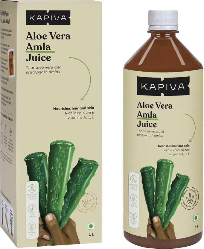 Kapiva Aloe Vera Amla Juice | Nourishes Hair & Skin | Rich in Vitamin A, C, E(1 L)