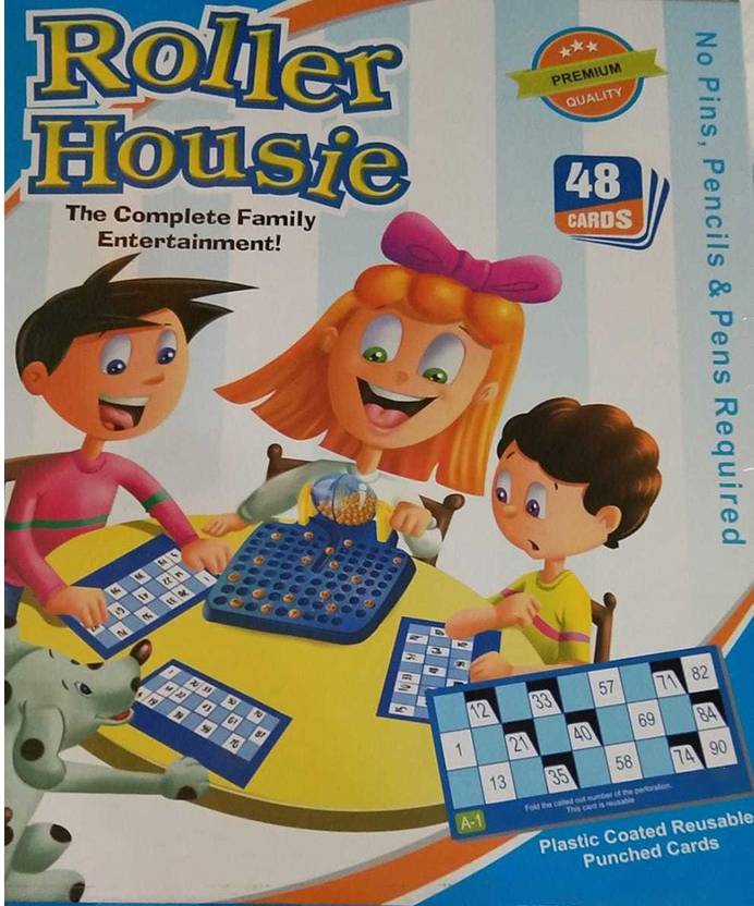 BLUadora Roller Housie / Tambola Board Game Set with 48 reusable